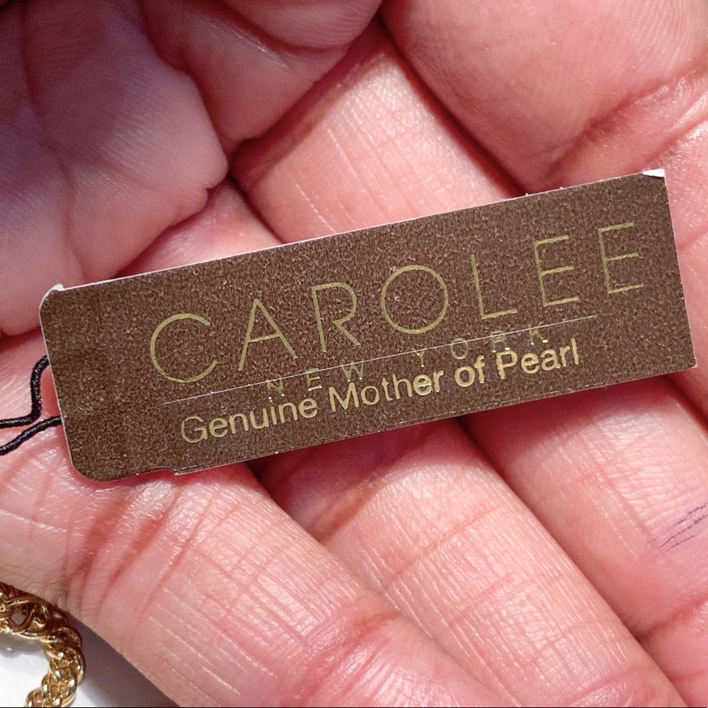 New Carolee $95 Mother of Pearl and Turquoise Flower Necklace, Tag Price $95 - Picture 15 of 16